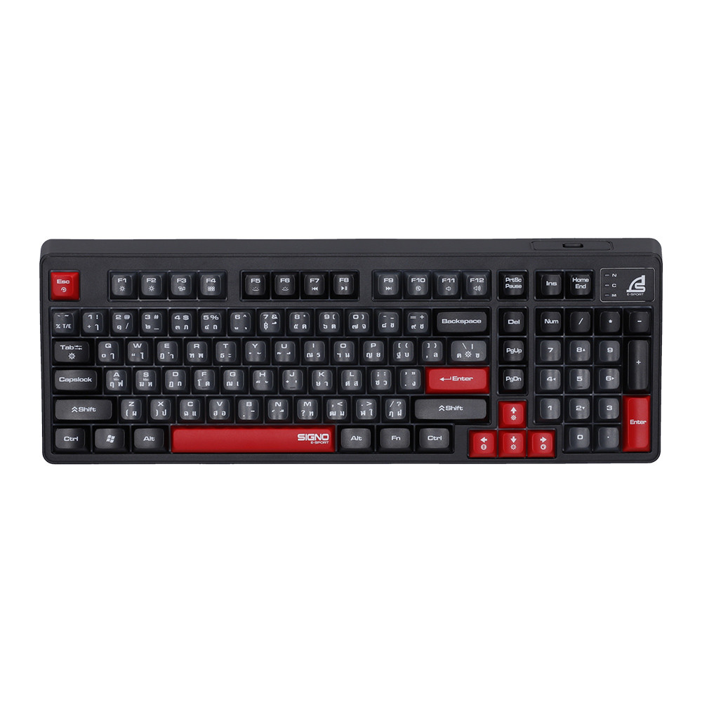 KEYBOARD (คีย์บอร์ด) SIGNO KB-725BLK EXODIA RUBBER DOME SWITCH RGB EN/TH - BLACK