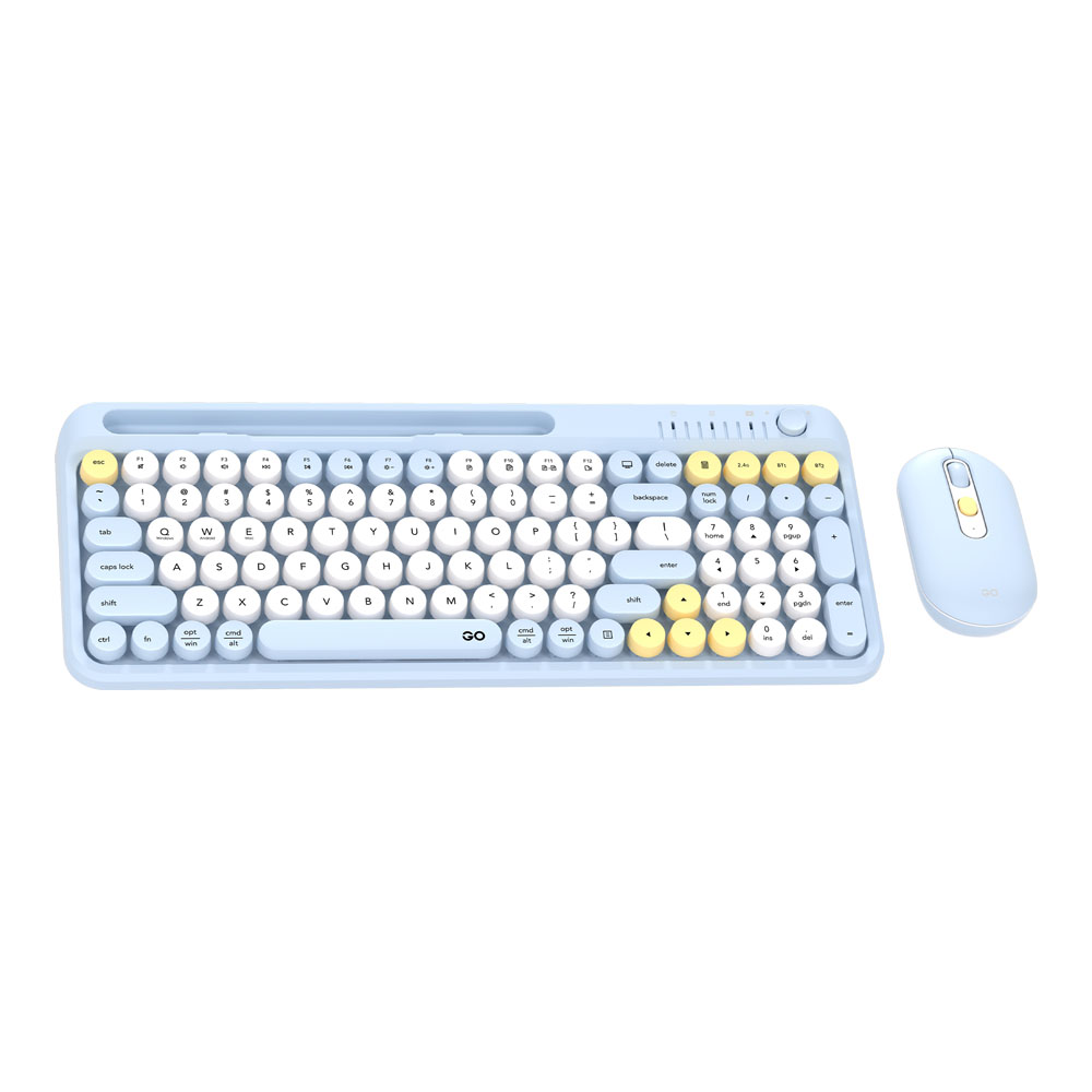 KEYBOARD & MOUSE (คีย์บอร์ดและเมาส์ไร้สาย) FANTECH GO MOCHI101 WK899 - BLUE
