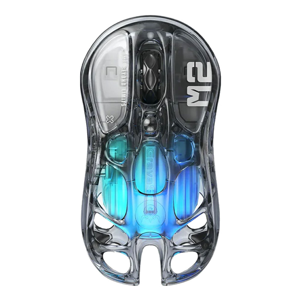 WIRELESS MOUSE (เมาส์ไร้สาย) GRAVASTAR GAMING MERCURY M2 (TRANSPARENT BLACK)