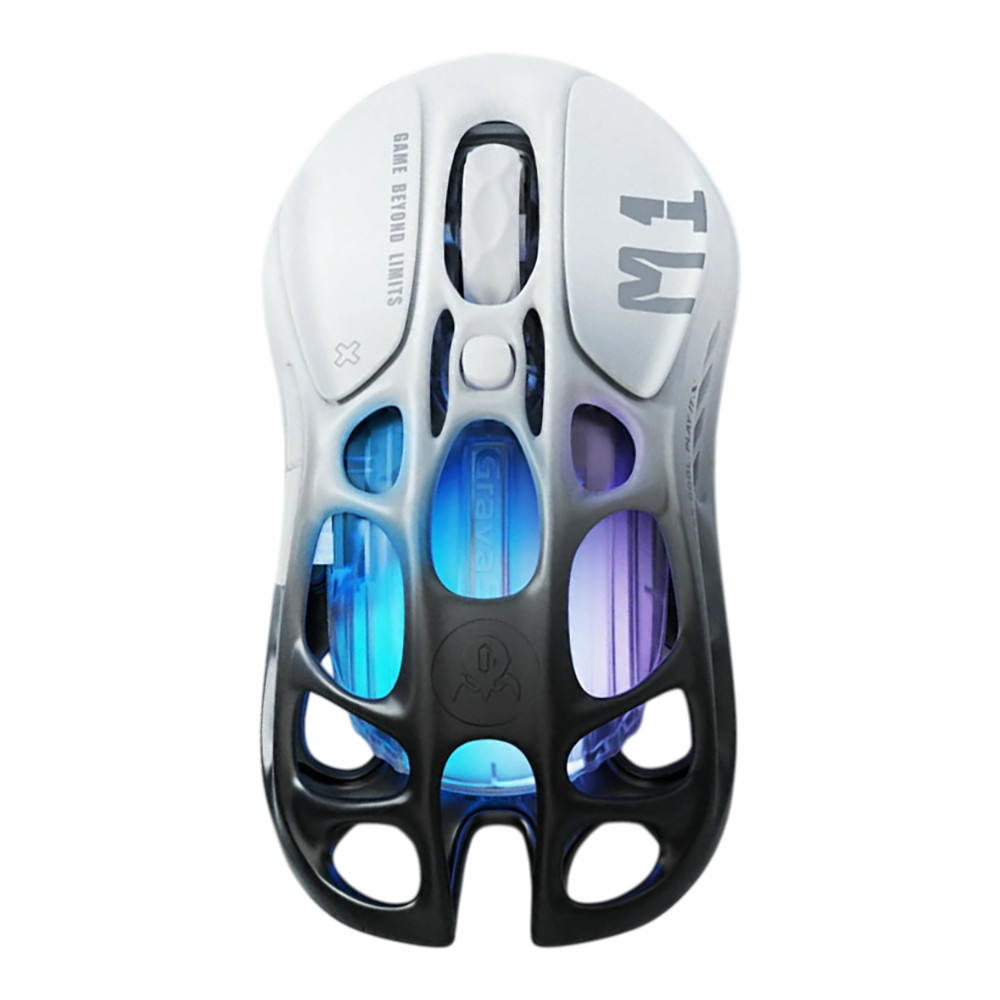 WIRELESS MOUSE (เมาส์ไร้สาย) GRAVASTAR GAMING MOUSE MERCURY M1 PRO (BLACK/WHITE)