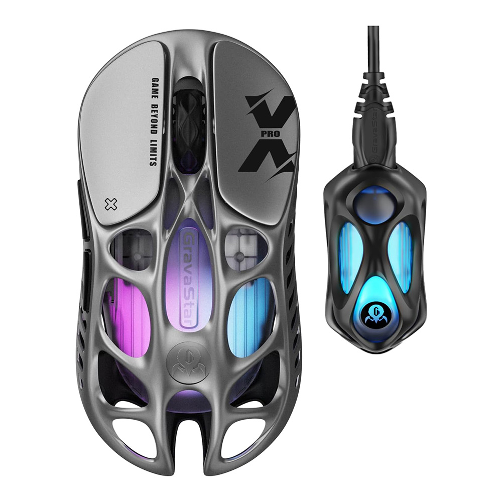 WIRELESS MOUSE (เมาส์ไร้สาย) GRAVASTAR MERCURY X PRO - INTERSTELLAR SILVER