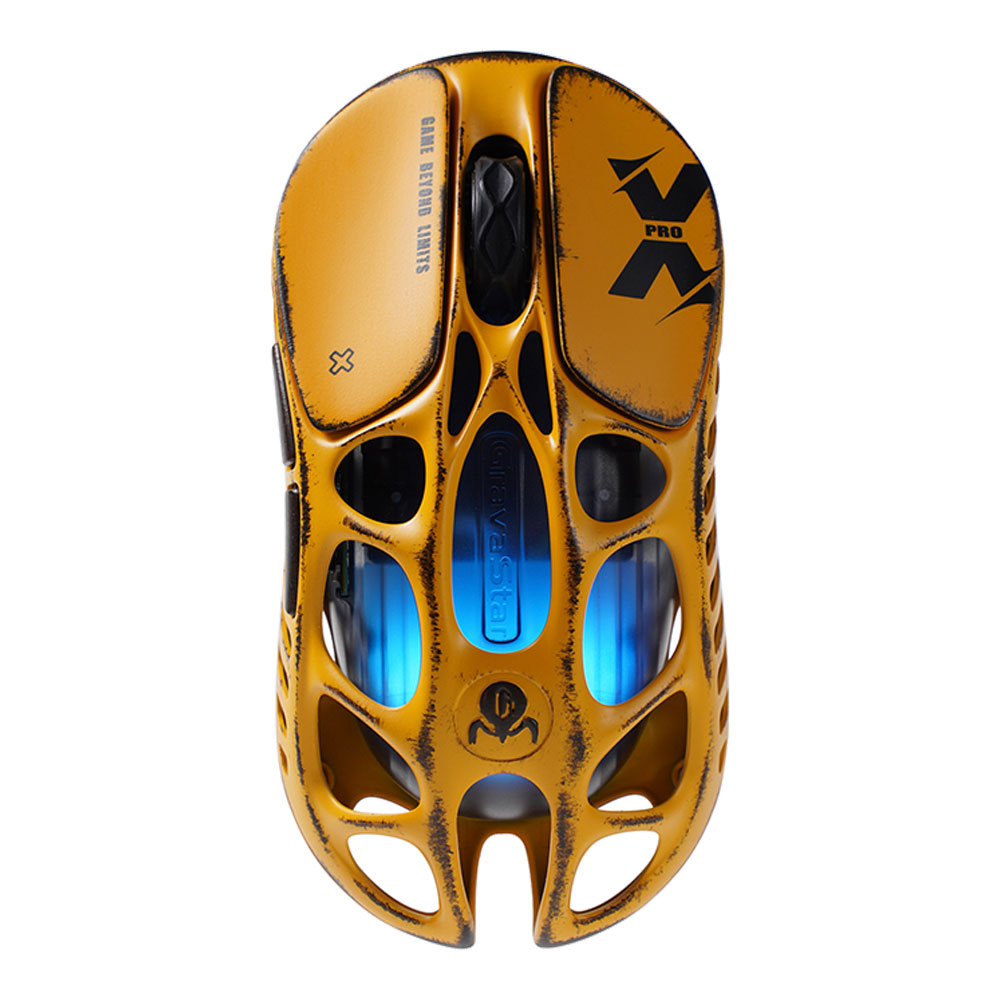 WIRELESS MOUSE (เมาส์ไร้สาย) GRAVASTAR MERCURY X PRO - BATTLE-WORN YELLOW