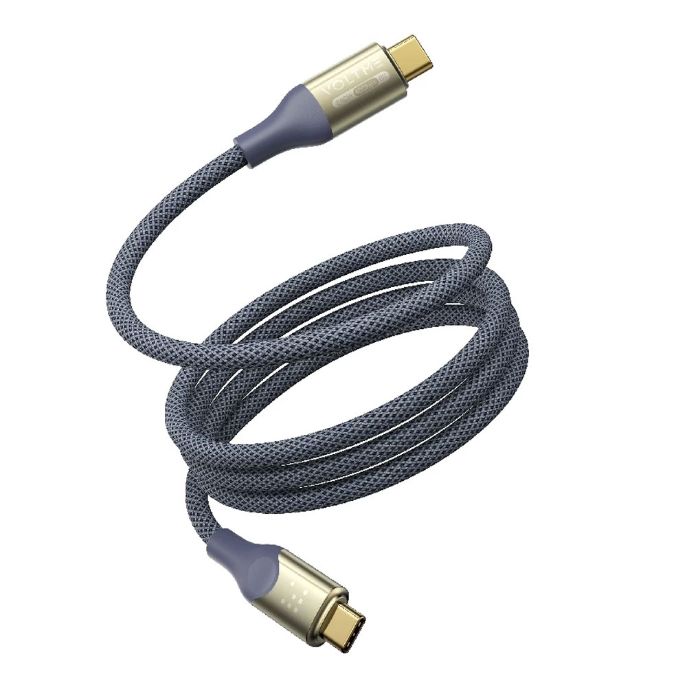 CHARGER CABLE (สายชาร์จ) VOLTME UTRON USB-C TO USB-C 240W 1.2M - BLUE/GREY (C2199)