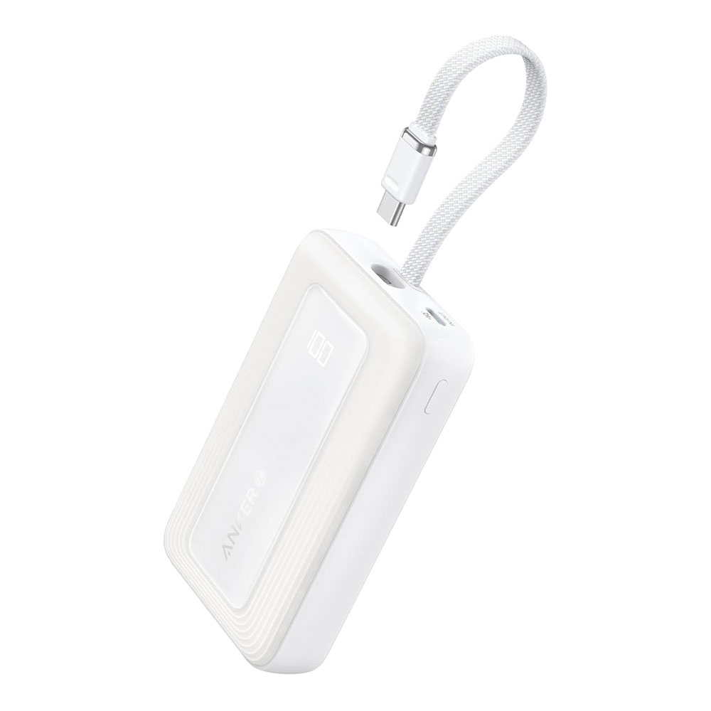POWER BANK (พาวเวอร์แบงค์) ANKER ZOLO BUILT-IN USB-C 10000 mAh (A1688H21) (WHITE)