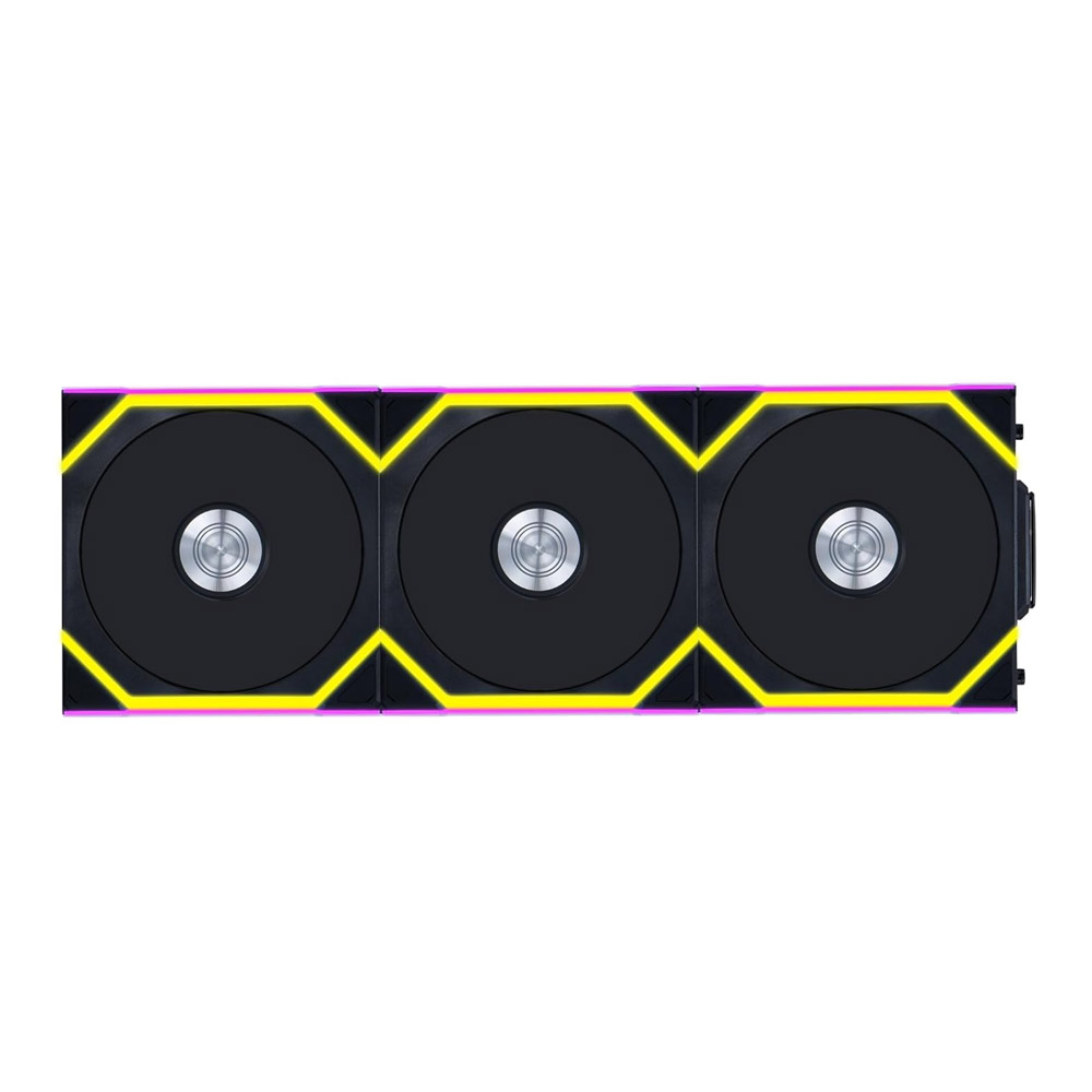 CASE FAN (พัดลมเคส) LIAN LI UNI FAN SL WIRELESS 120 REVERSE BLADE (BLACK) (TRIPLE PACK)