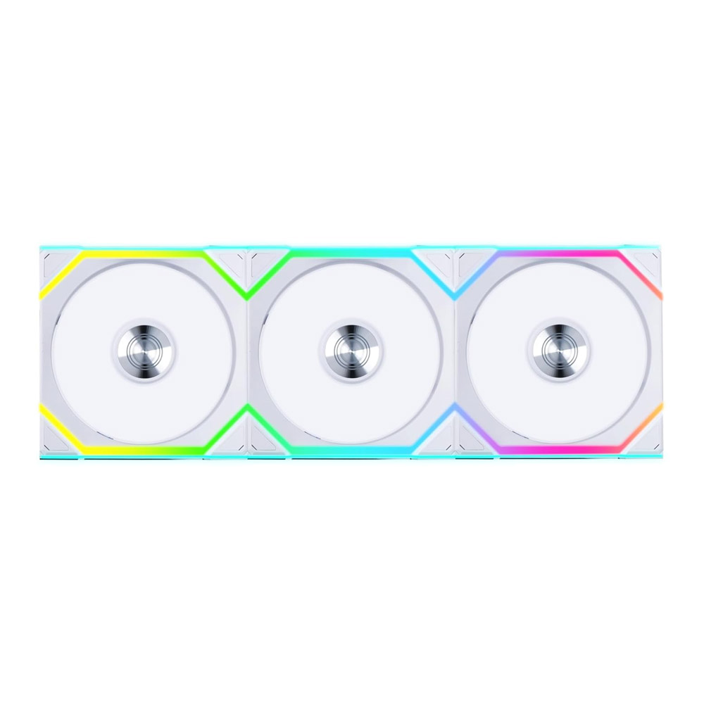 CASE FAN (พัดลมเคส) LIAN LI UNI FAN SL WIRELESS 120 REVERSE BLADE (WHITE) (TRIPLE PACK)