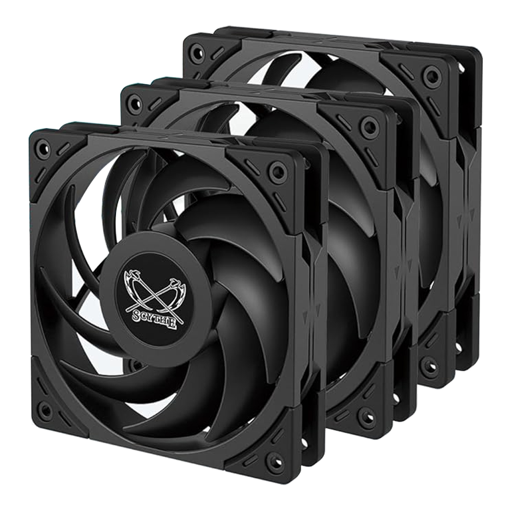 CASE FAN (พัดลมเคส) SCYTHE WONDER TORNADO 120 (BLACK) (TRIPLE PACK)