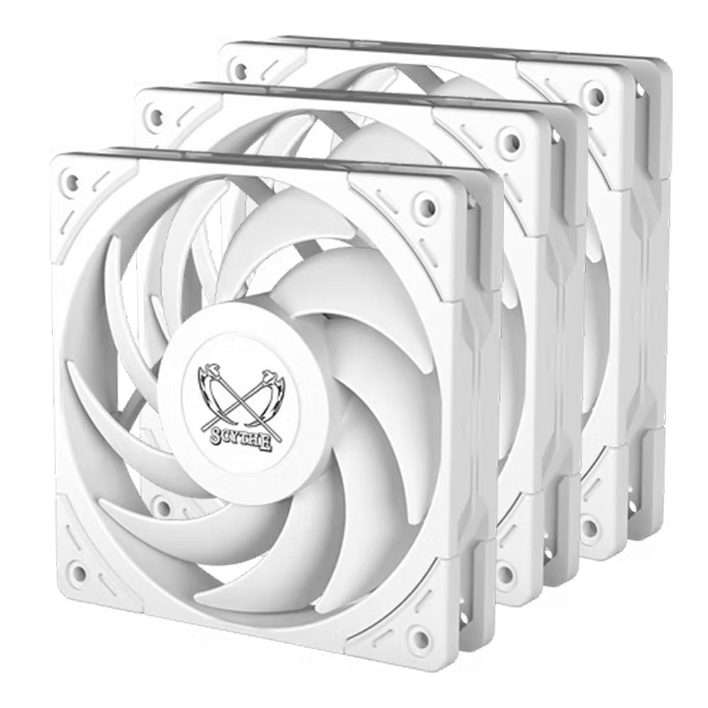 CASE FAN (พัดลมเคส) SCYTHE WONDER TORNADO 120 PWM (WHITE) (3PACK) (WT1225FD25WX3-P)