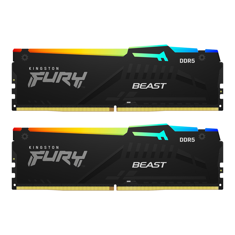 32GB (16GBx2) DDR5 6000MHz RAM (หน่วยความจำ) KINGSTON FURY BEAST DDR5 RGB AMD EXPO INTEL XMP CL36 - BLACK