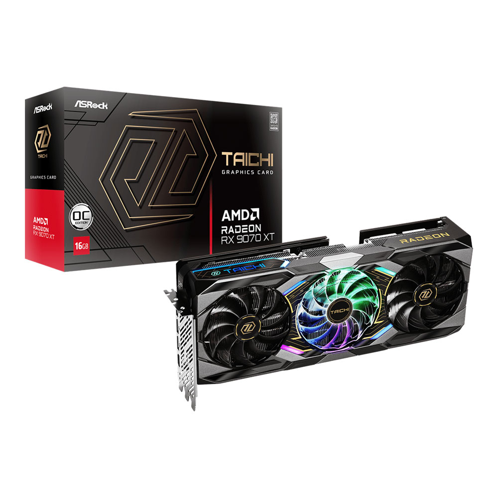 VGA (การ์ดแสดงผล) ASROCK AMD RADEON RX 9070 XT TAICHI 16GB OC - 16GB GDDR6 (RX9070XT TC 16GO)