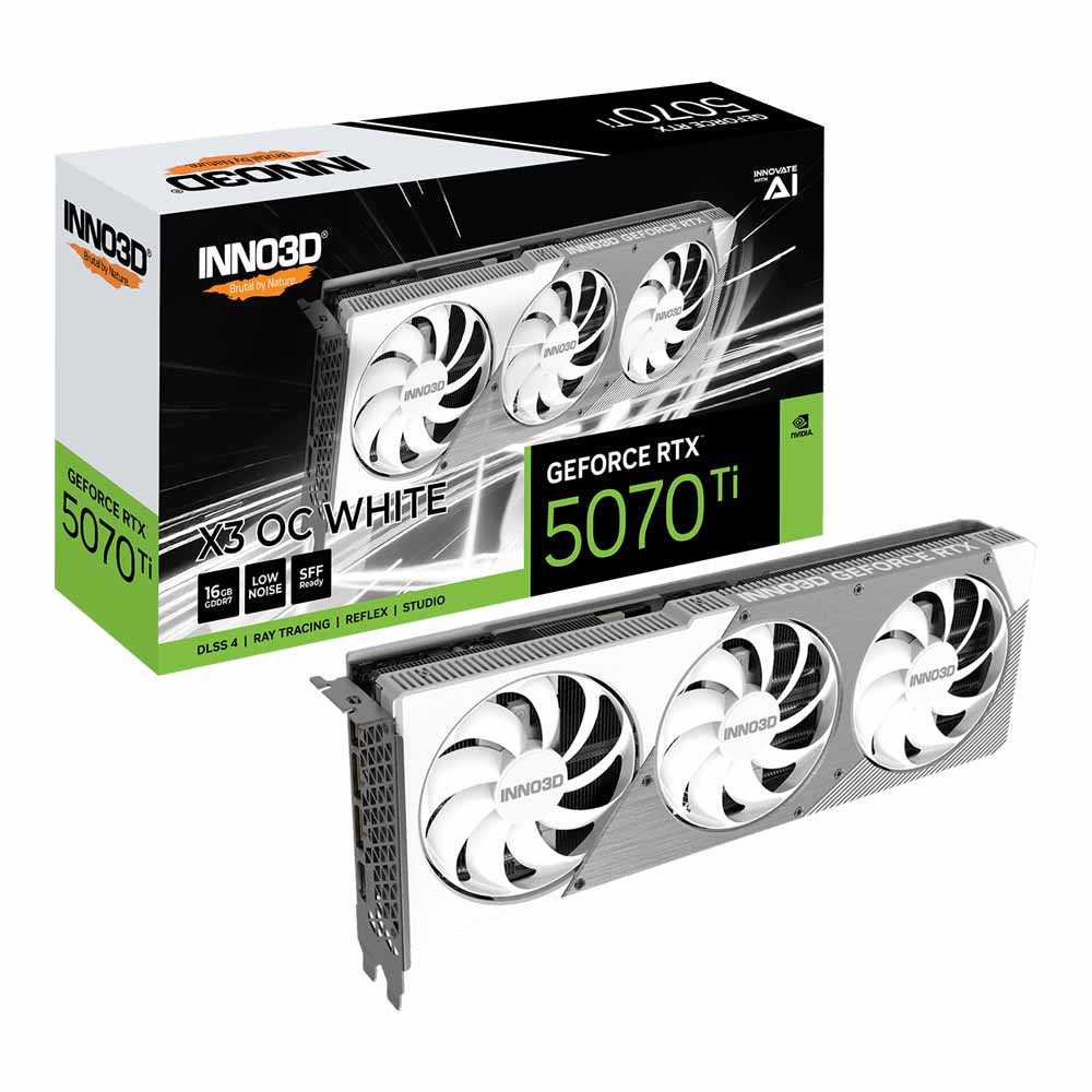 VGA (การ์ดแสดงผล) INNO3D GEFORCE RTX 5070 TI X3 OC WHITE - 16GB GDDR7