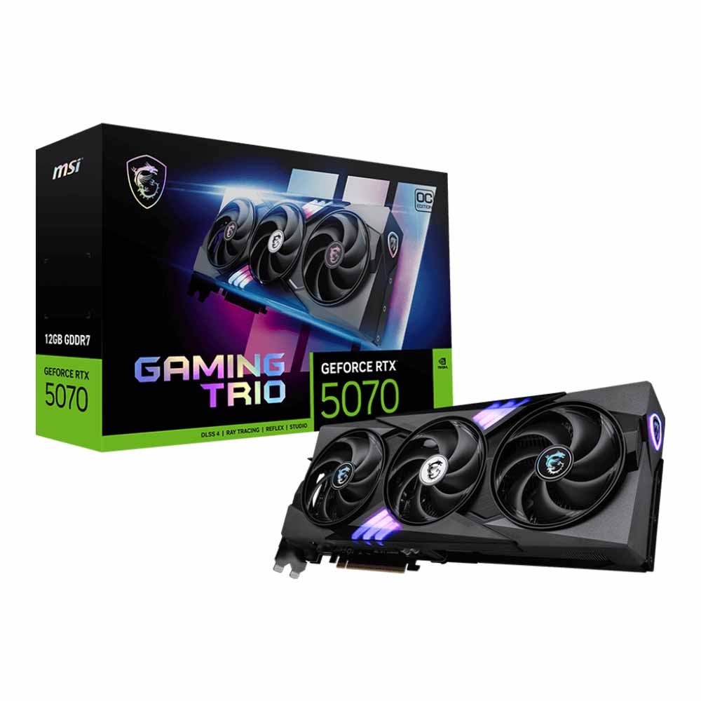 VGA (การ์ดแสดงผล) MSI GEFORCE RTX 5070 12G GAMING TRIO OC - 12GB GDDR7