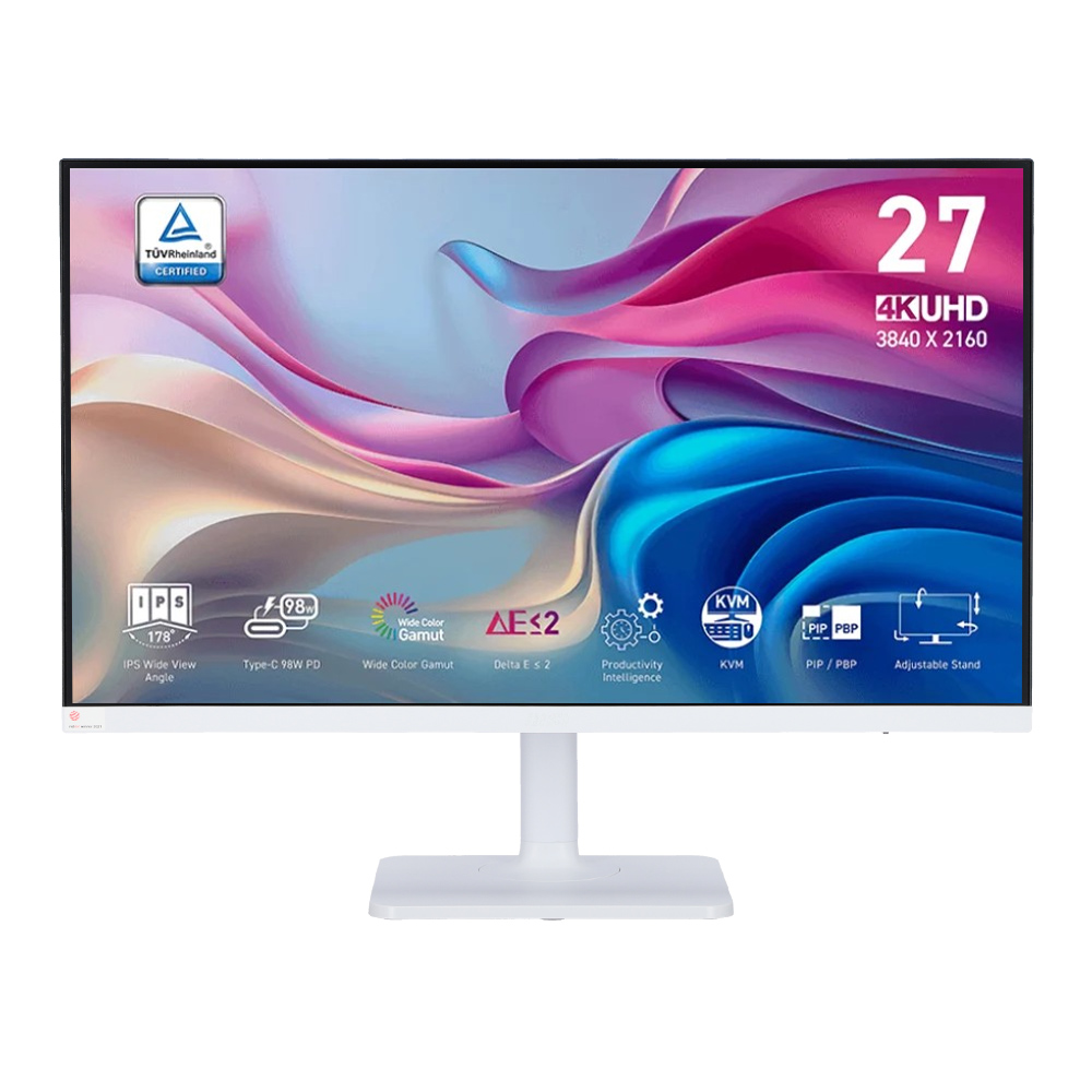 Monitor (จอมอนิเตอร์) MSI Modern MD272UPHW - 27 Inch IPS 4K 60Hz Adaptive Sync USB-C