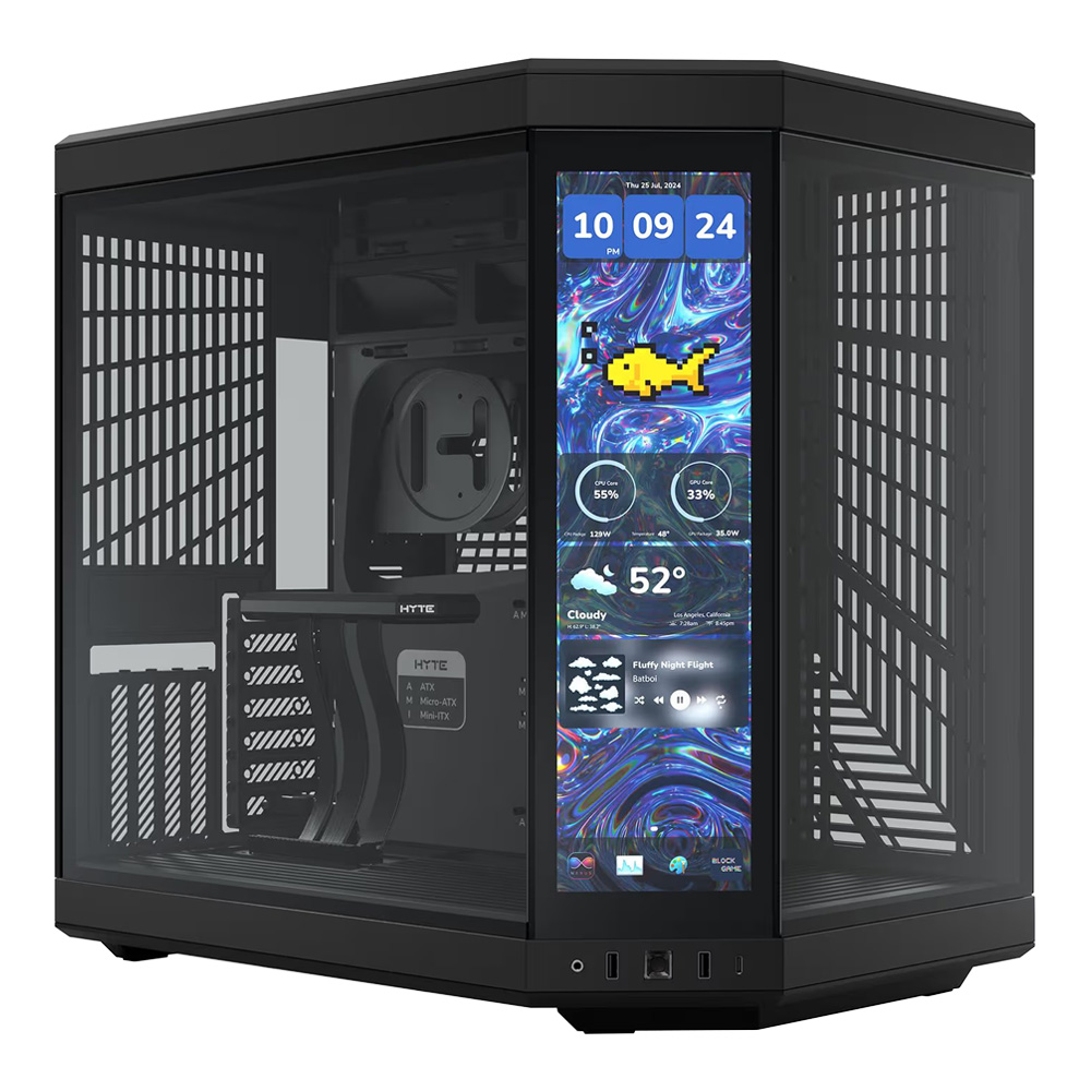 CASE (เคส) HYTE Y70 TOUCH INFINITE - PITCH BLACK (E-ATX) (3RD GENERATION DISPLAY)