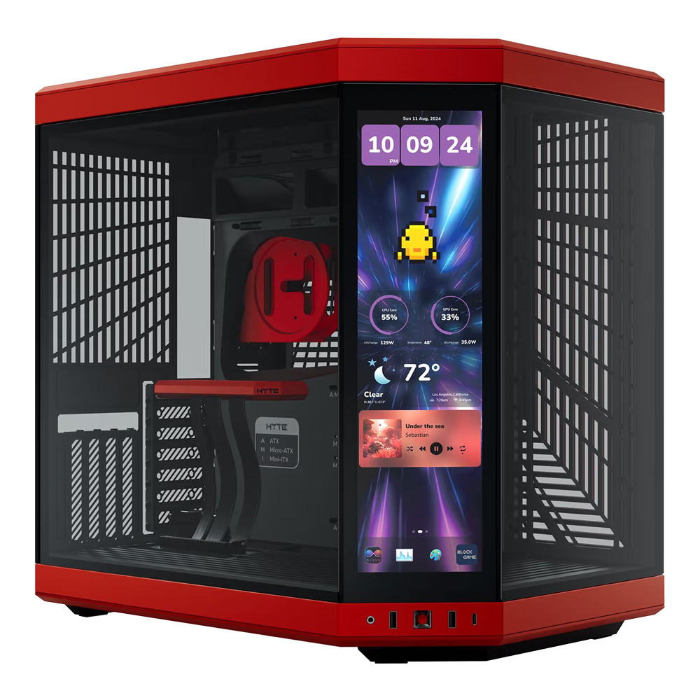 CASE (เคส) HYTE Y70 TOUCH INFINITE - BLACK CHERRY (E-ATX) (3RD GENERATION DISPLAY)