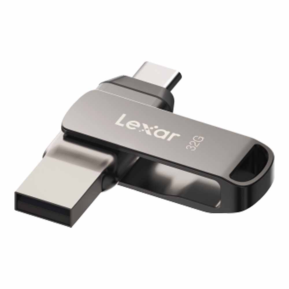 32 GB FLASH DRIVE (แฟลชไดร์ฟ) LEXAR JUMPDRIVE DUAL DRIVE D400 USB 3.1 TYPE-C - GREY (LJDD400032G)