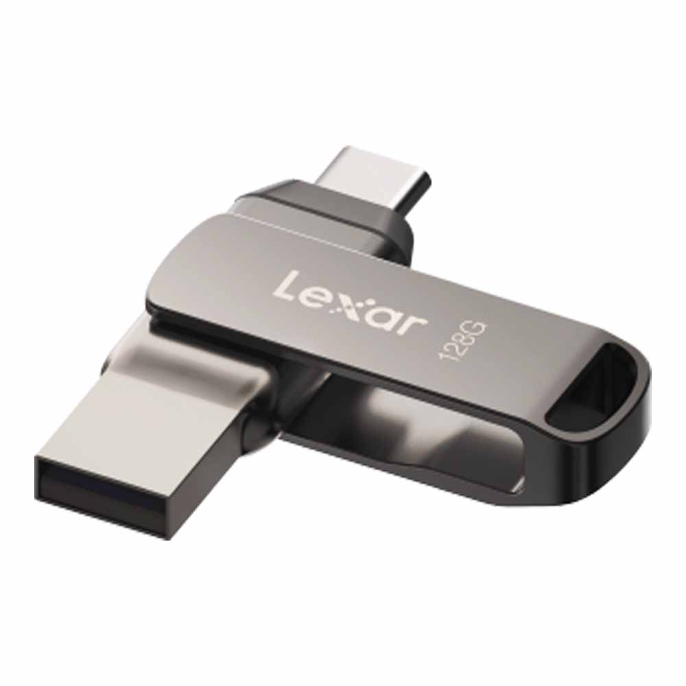 128 GB FLASH DRIVE (แฟลชไดร์ฟ) LEXAR JUMPDRIVE DUAL DRIVE D400 USB 3.1 TYPE-C - GREY (LJDD400128G)