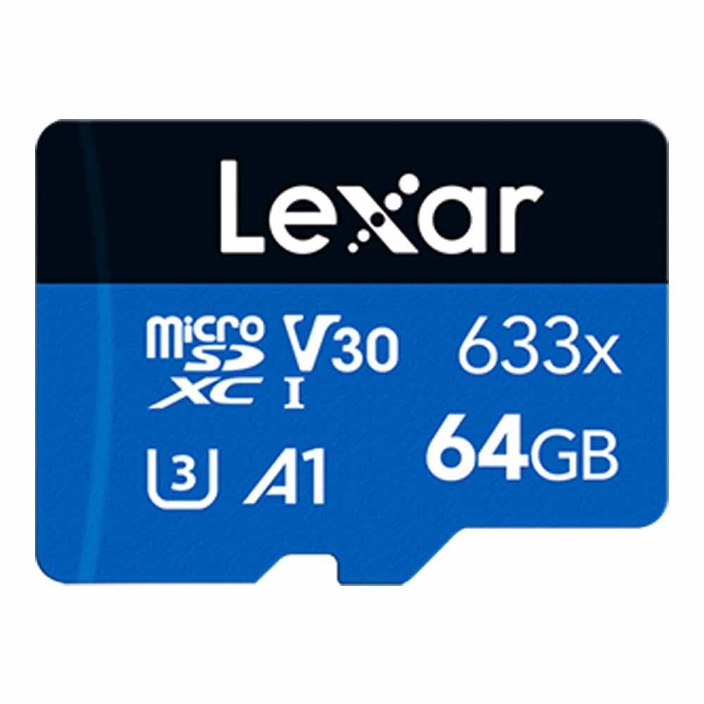 64 GB MICRO SD CARD (ไมโครเอสดีการ์ด) LEXAR HIGH-PERFORMANCE 633X BLUE SERIES (LMS0633064G)
