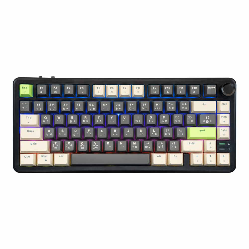 WIRELESS KEYBOARD (คีย์บอร์ดไร้สาย) EGA TYPE CMK10 RED SWITCH RGB EN/TH - BLACK