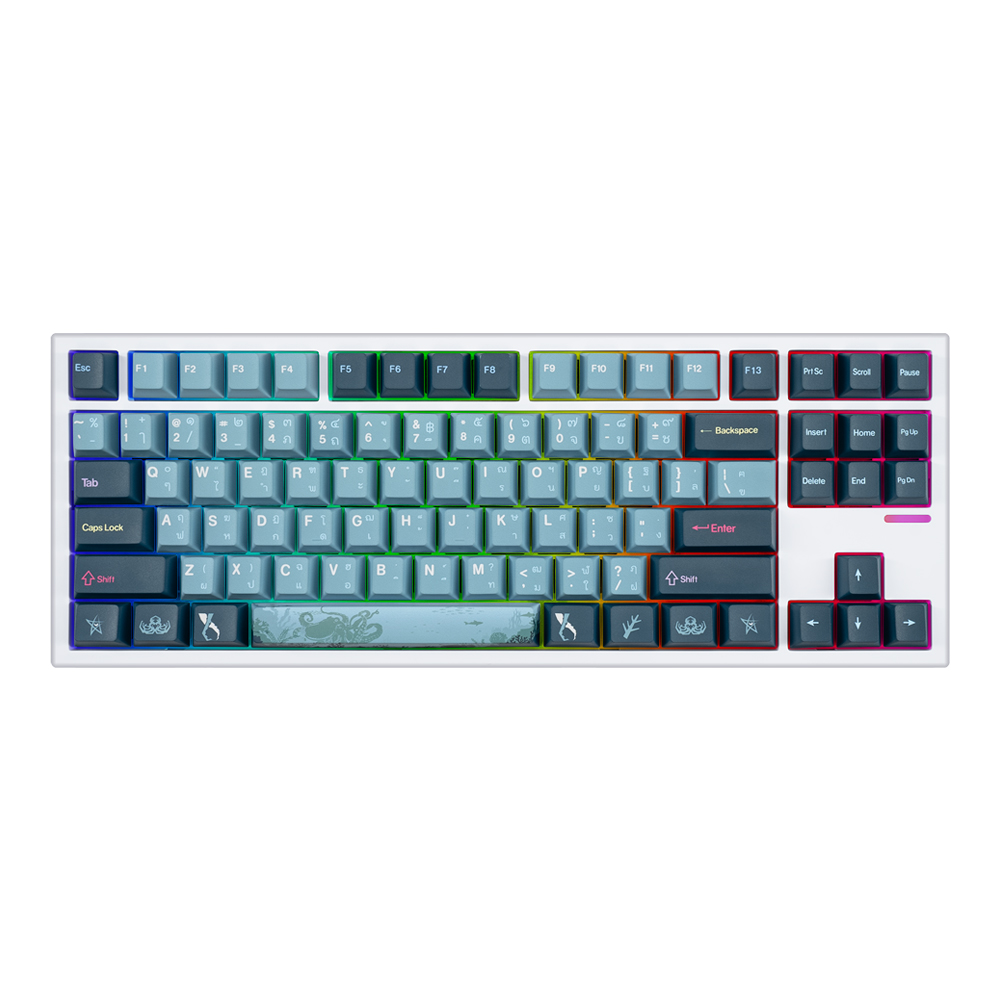 WIRELESS KEYBOARD (คีย์บอร์ดไร้สาย) SARU DEEP SEA KX88 SARU LINEAR SWITCH RGB EN/TH - WHITE