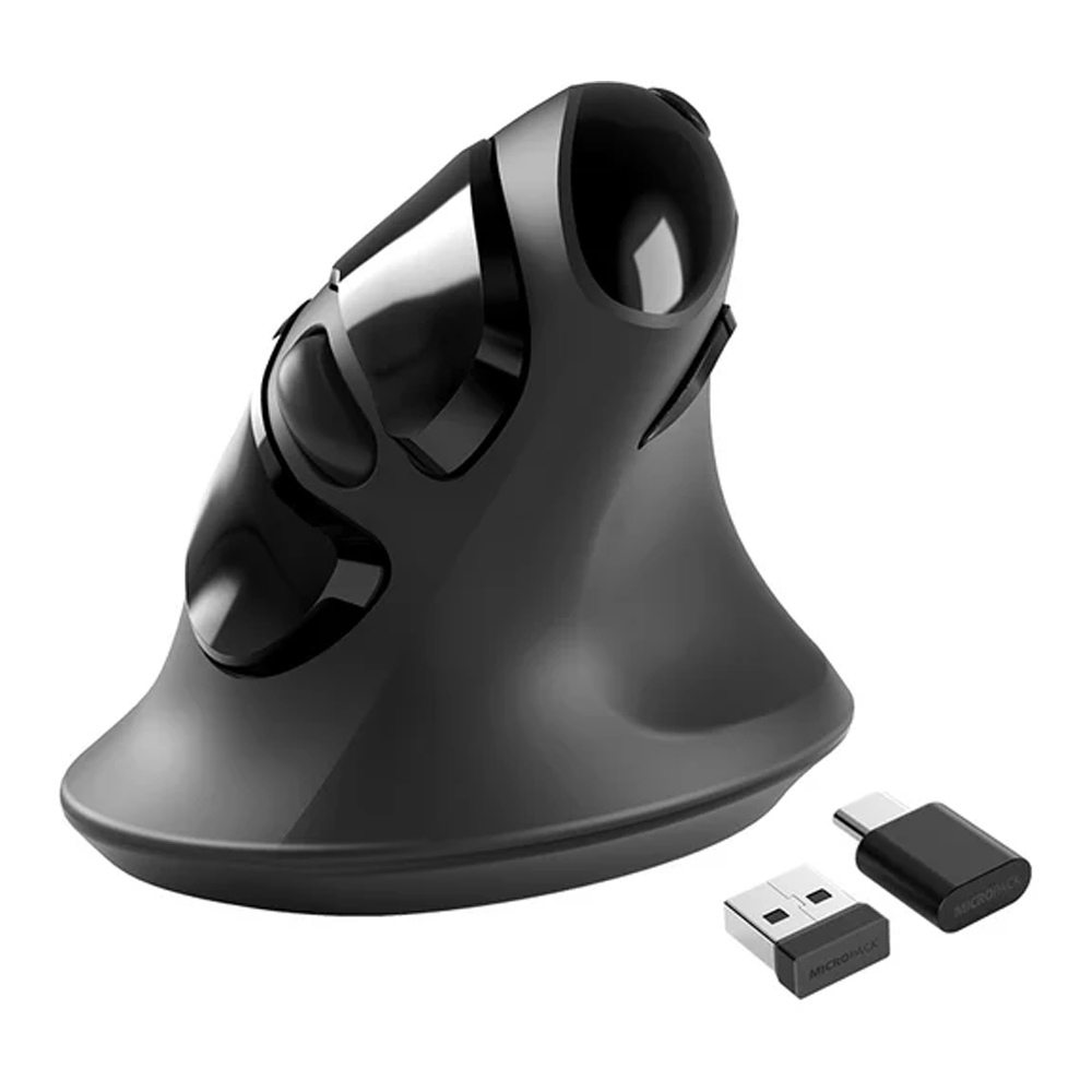 WIRELESS MOUSE (เมาส์ไร้สาย) MICROPACK ERGONOMIC MP-V03W - BLACK
