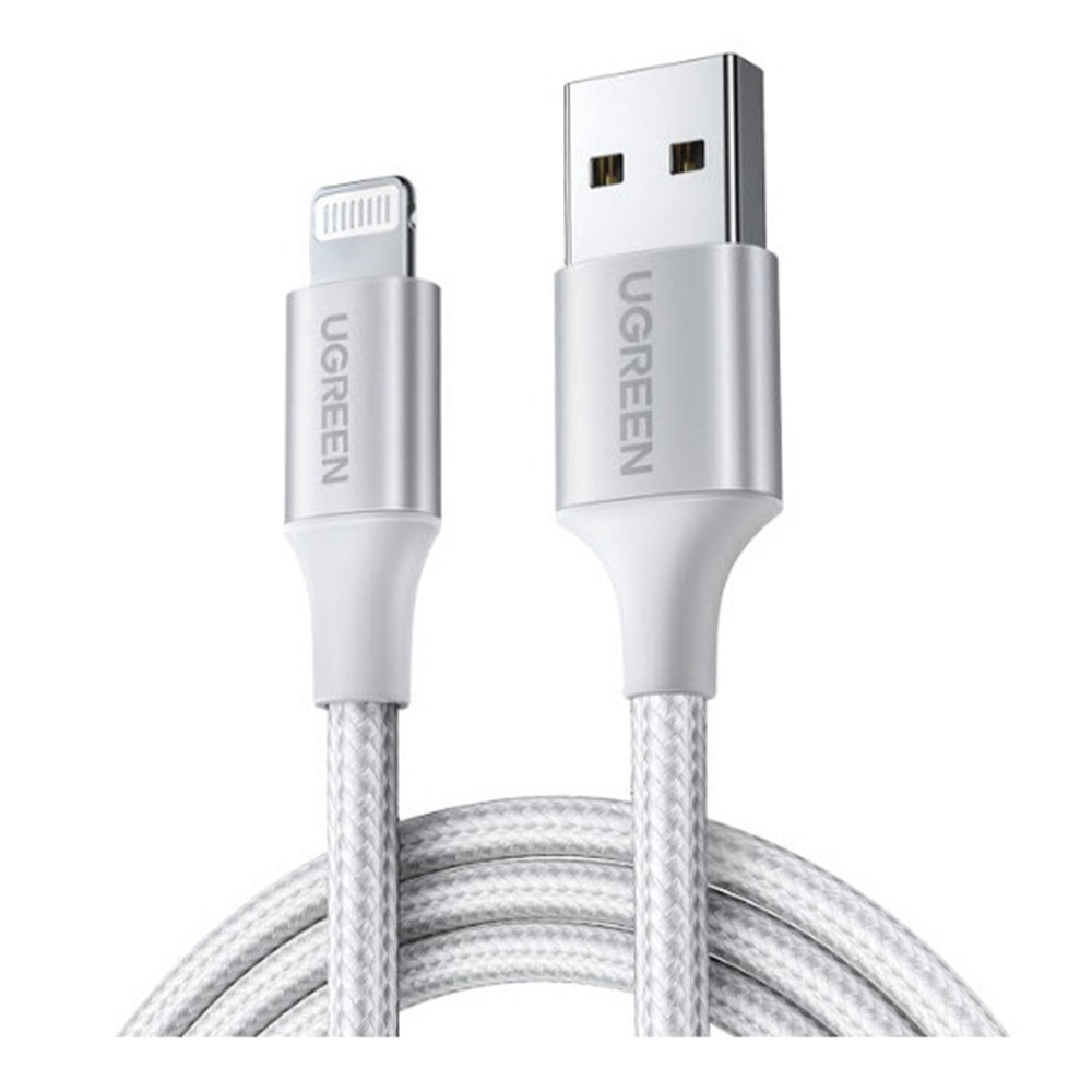 CHARGER CABLE (สายชาร์จ) UGREEN US199 USB-A TO LIGHTNING 1M - WHITE (60161)