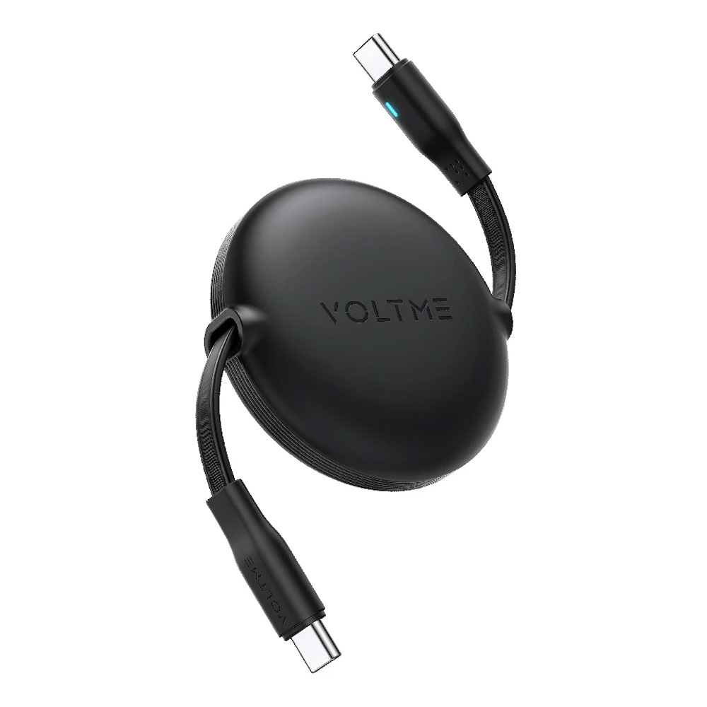 CHARGER CABLE (สายชาร์จ) VOLTME YOYO RETRACTABLE USB-C TO USB-C 100W 1M - BLACK (C2190)