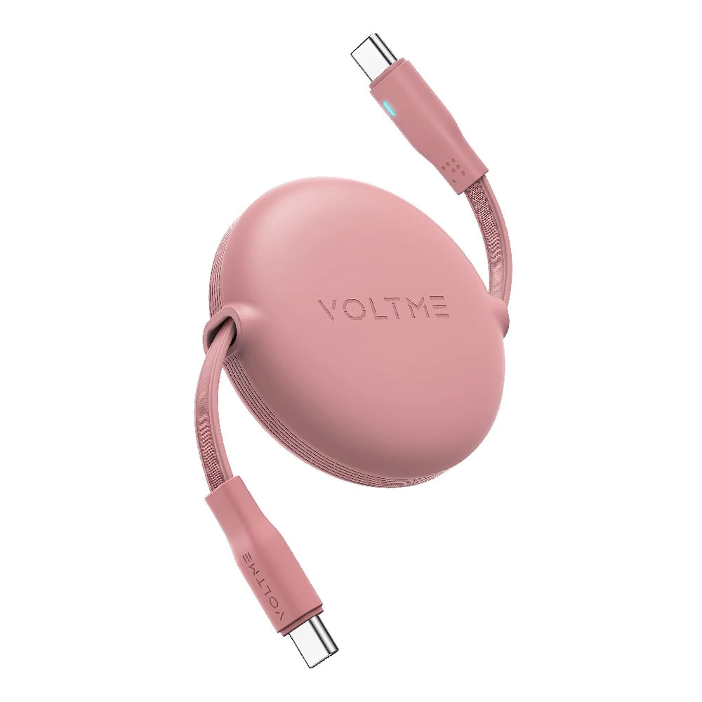 CHARGER CABLE (สายชาร์จ) VOLTME YOYO RETRACTABLE USB-C TO USB-C 100W 1M - PINK (C2194)