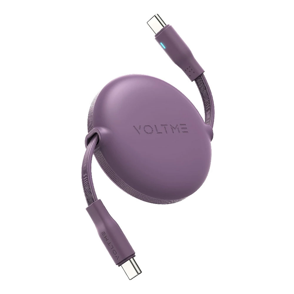 CHARGER CABLE (สายชาร์จ) VOLTME YOYO RETRACTABLE USB-C TO USB-C 100W 1M - PURPLE (C2195)