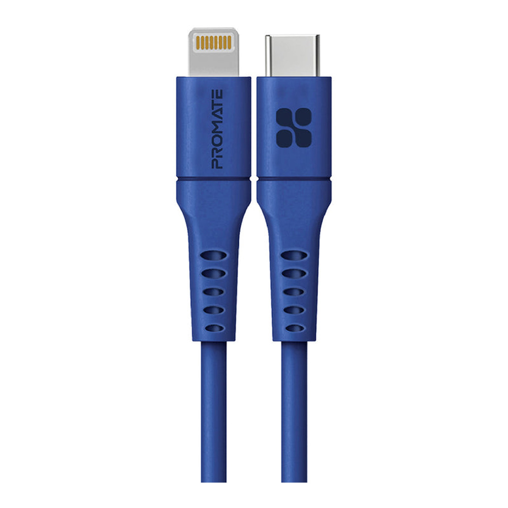 CHARGER CABLE (สายชาร์จ) PROMATE POWERLINK-200 USB-C TO LIGHTNING 20W 2M - BLUE