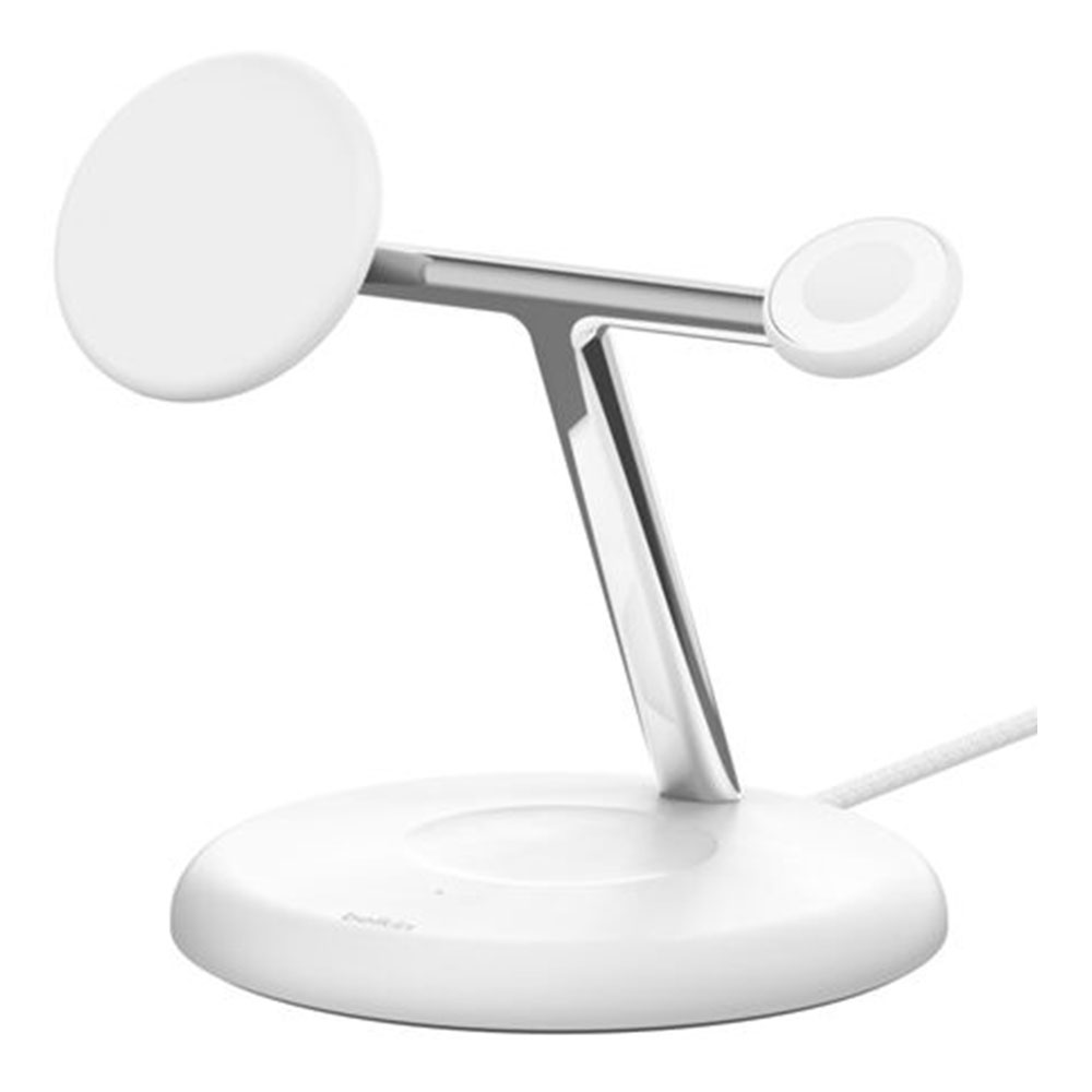 WIRELESS CHARGER (ที่ชาร์จไร้สาย) BELKIN BOOSTCHARGE PRO 3-IN-1 MAGNETIC STAND WITH QI2 15W - WHITE (WIZ023thWH)