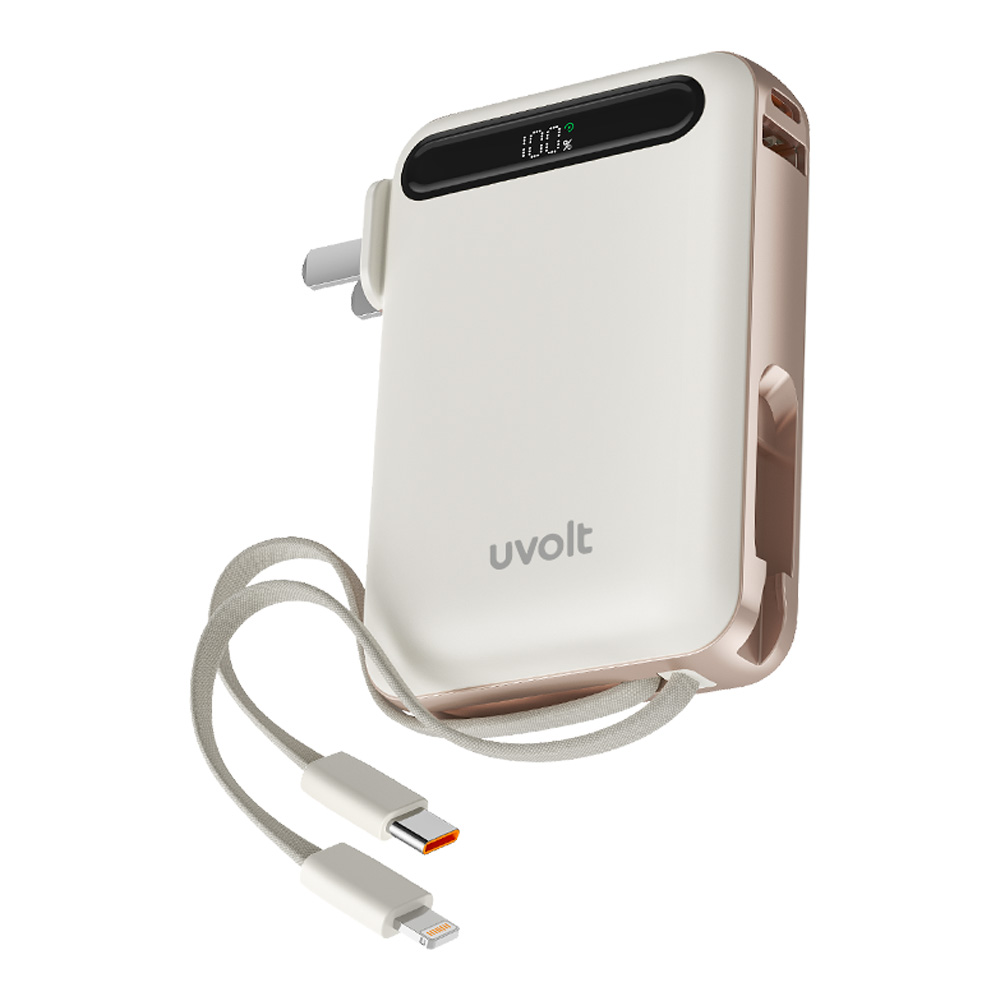 POWER BANK (พาวเวอร์แบงค์) UVOLT UVP10AC-01 3-IN-1 22.5W 10000mAh - CREAM