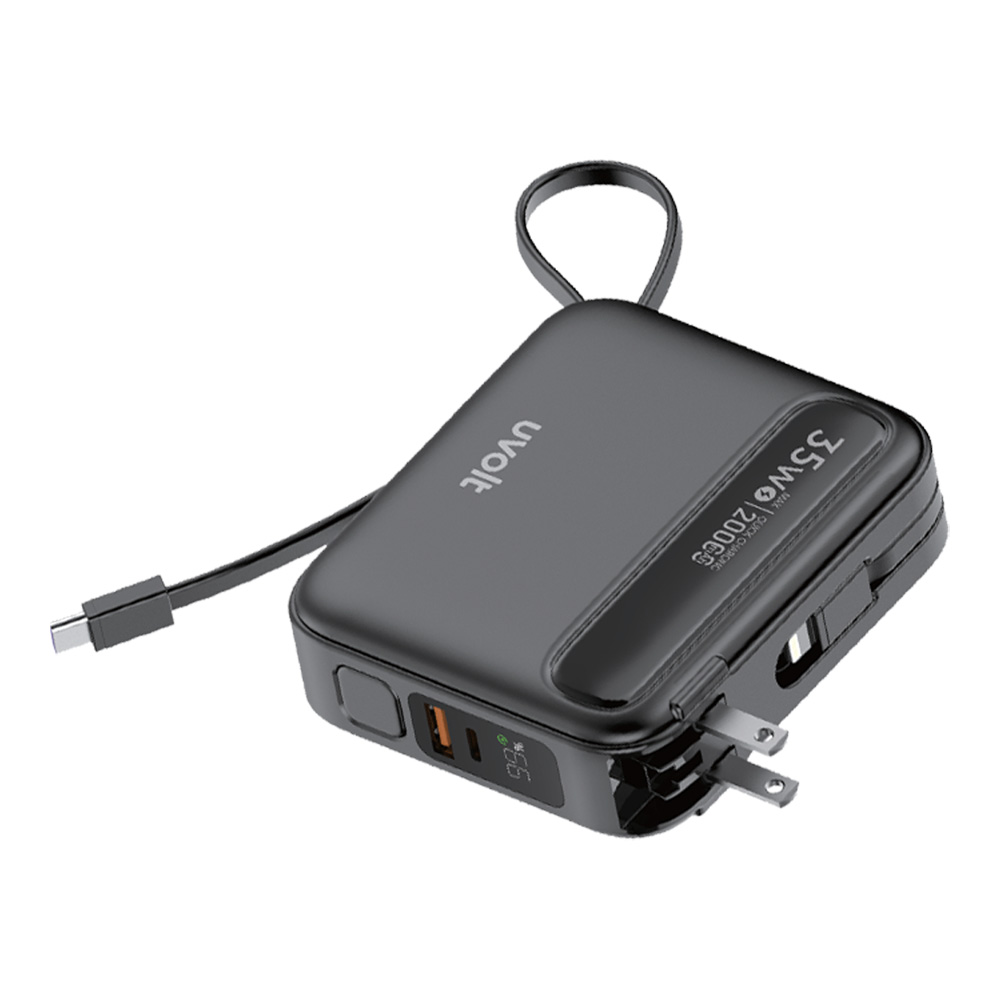 POWER BANK (พาวเวอร์แบงค์) UVOLT UVP20AC-01 3-IN-1 35W 20000mAh - BLACK