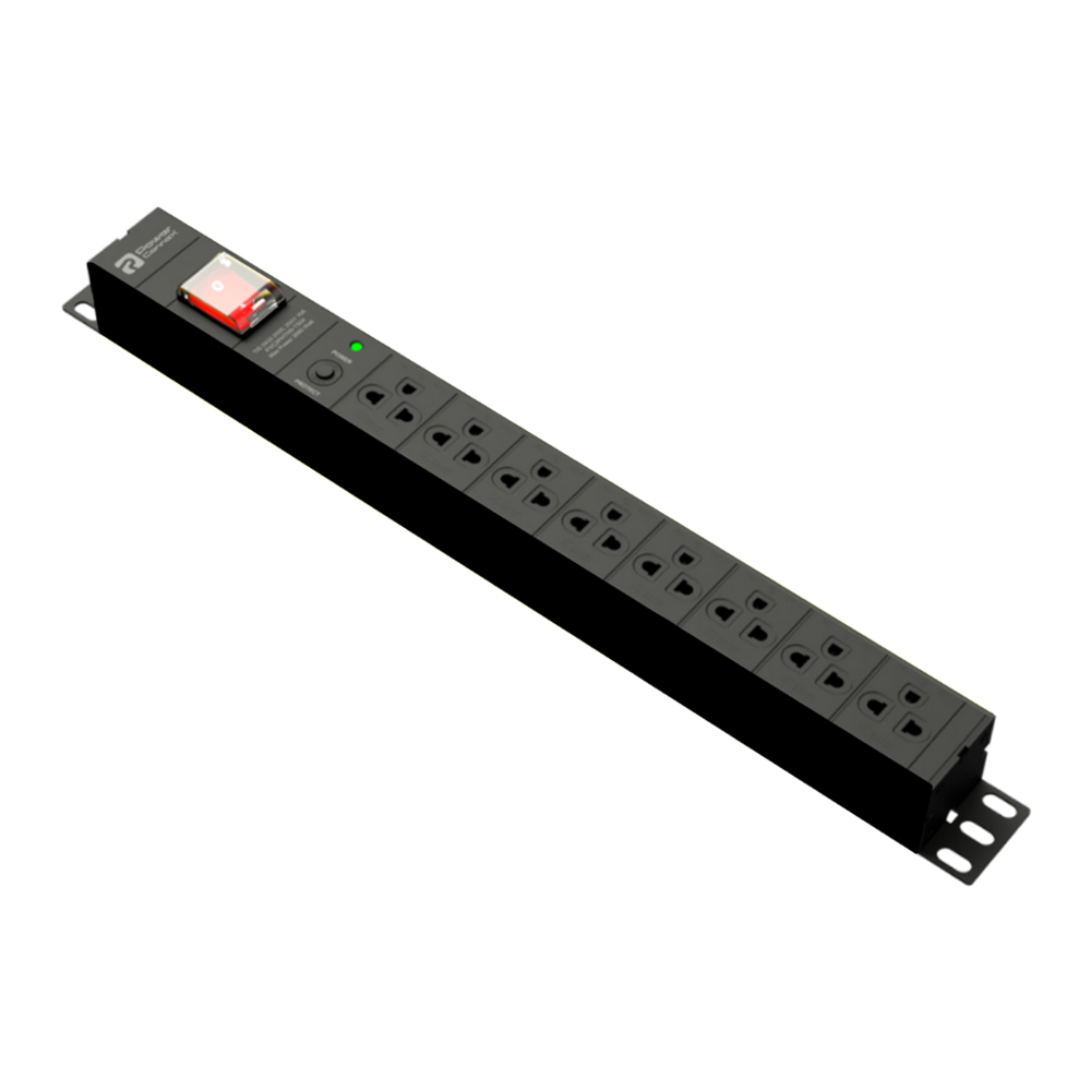 PLUG (ปลั๊กไฟ) POWERCONNEX 8 OUTLET 1 SWITCH 3 METER 3680 WATT - BLACK (PCX-PXC5PHTTS-TS08B)