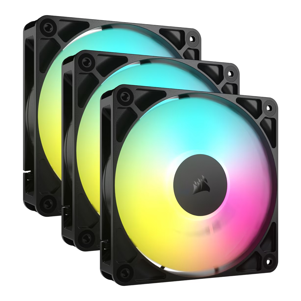 CASE FAN (พัดลมเคส) CORSAIR RS120 ARGB - BLACK (3PACK) (CO-9050181-WW)