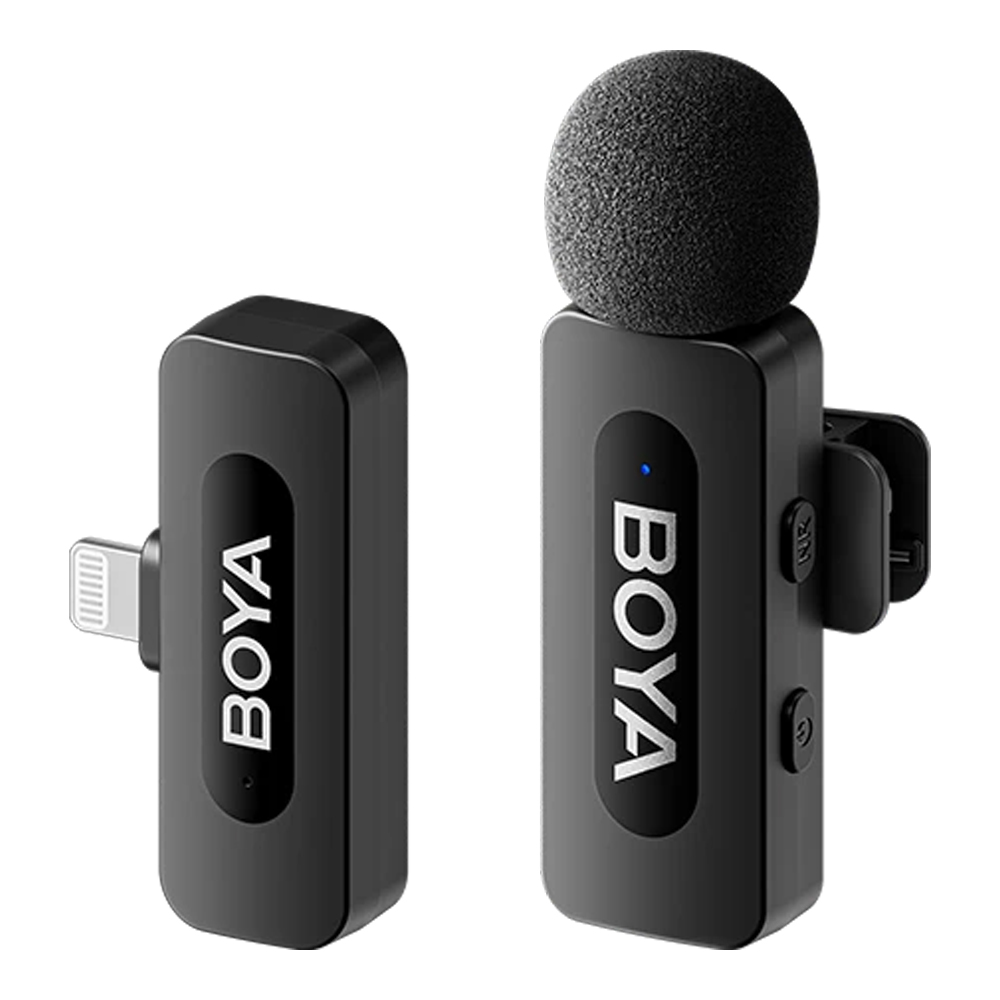 WIRELESS MICROPHONE (ไมโครโฟนไร้สาย) BOYA BY-V1 V2.0 1 MIC + LIGHTNING RECIEVER - BLACK