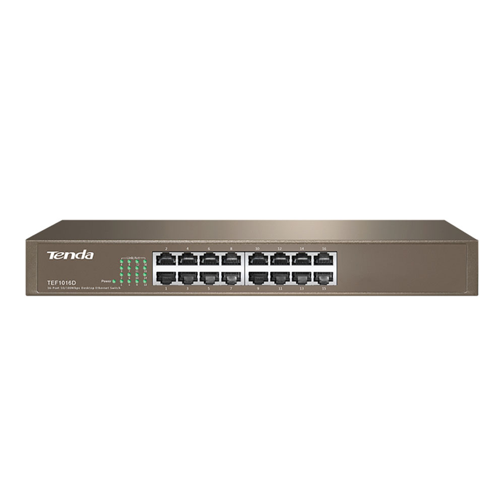 SWITCH (สวิตซ์) TENDA TEF1016D 16-PORT FAST ETHERNET DESKTOP/RACKMOUNT