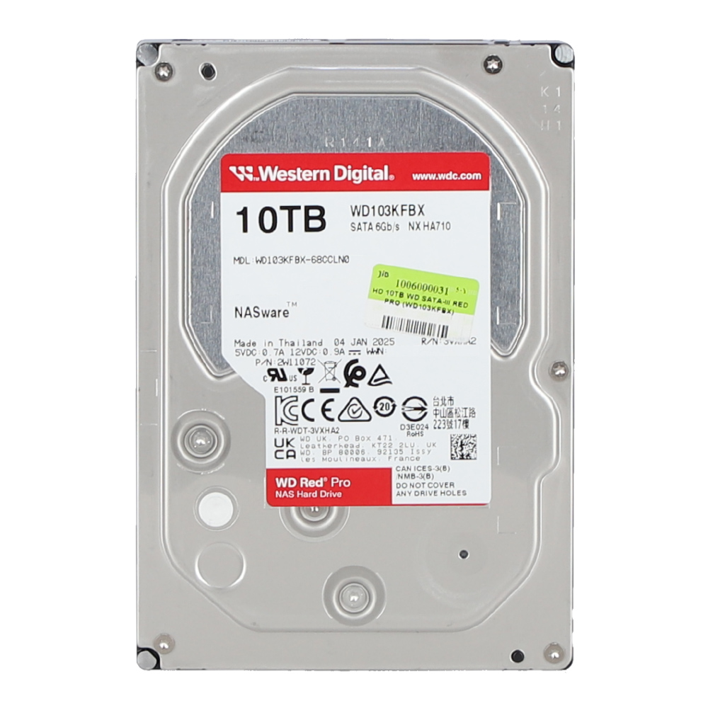 10 TB 3.5 INCH HDD (ฮาร์ดดิสก์ 3.5 นิ้ว) WD RED PRO - 7200RPM 512MB SATA3 (WD103KFBX)