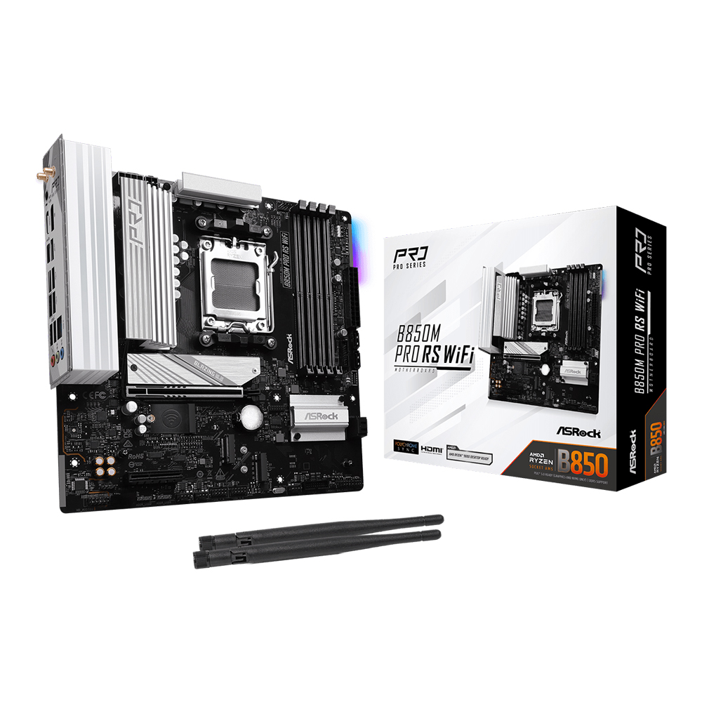 MAINBOARD (เมนบอร์ด) ASROCK B850M PRO RS WIFI - AMD SOCKET AM5 DDR5 MICRO-ATX