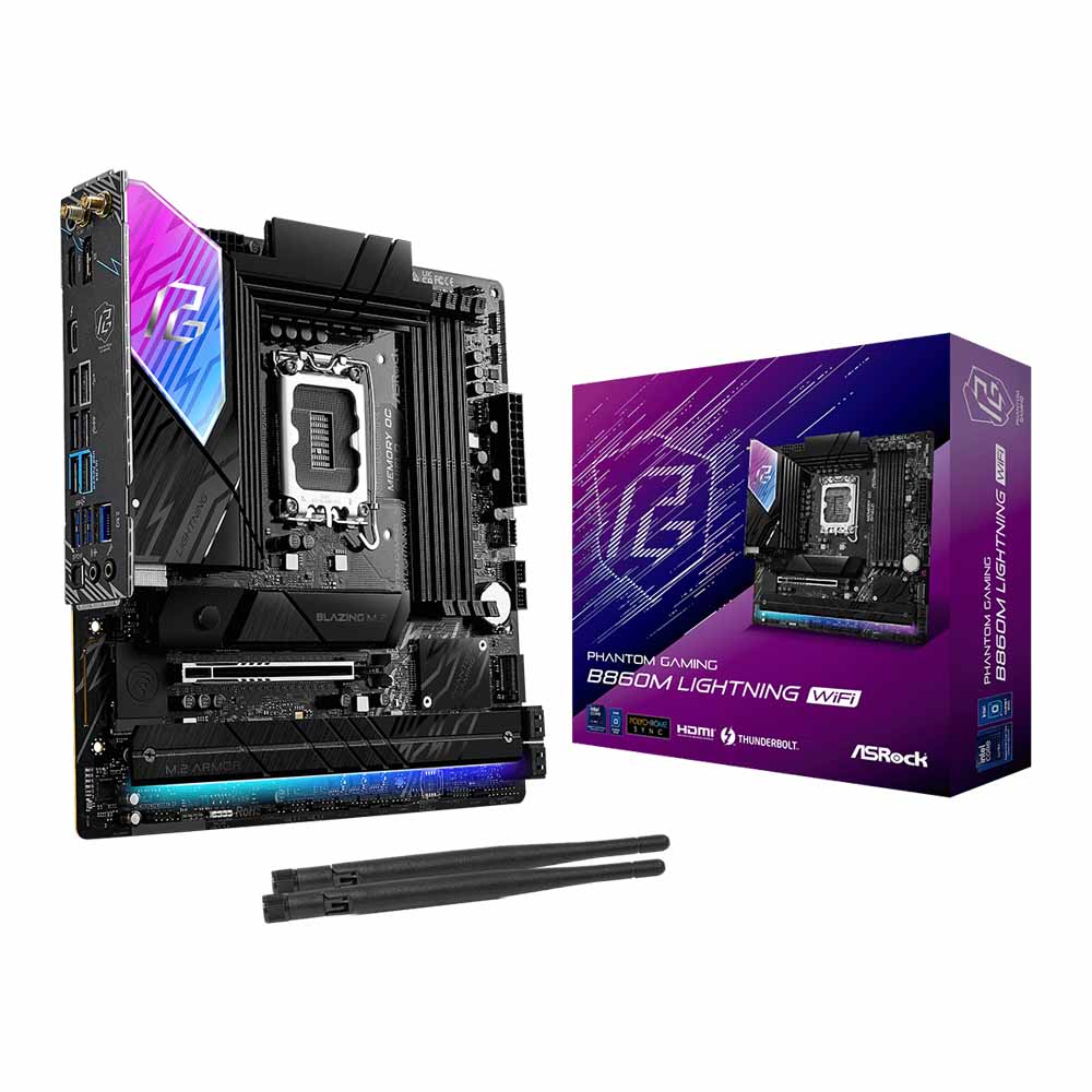 MAINBOARD (เมนบอร์ด) ASROCK B860M LIGHTNING WIFI - INTEL SOCKET 1851 DDR5 MICRO-ATX