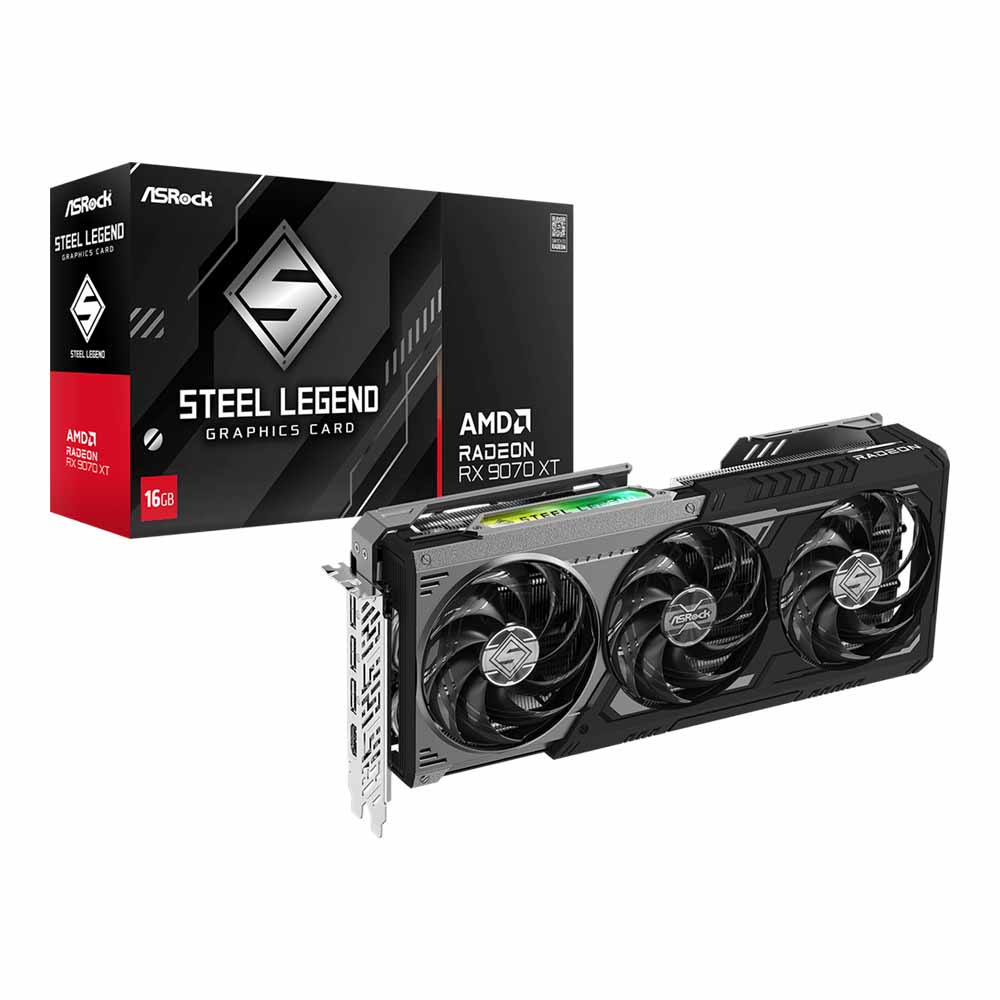 ASRock AMD Radeon RX 9070 XT Steel Legend Dark 16GB - 16GB GDDR6