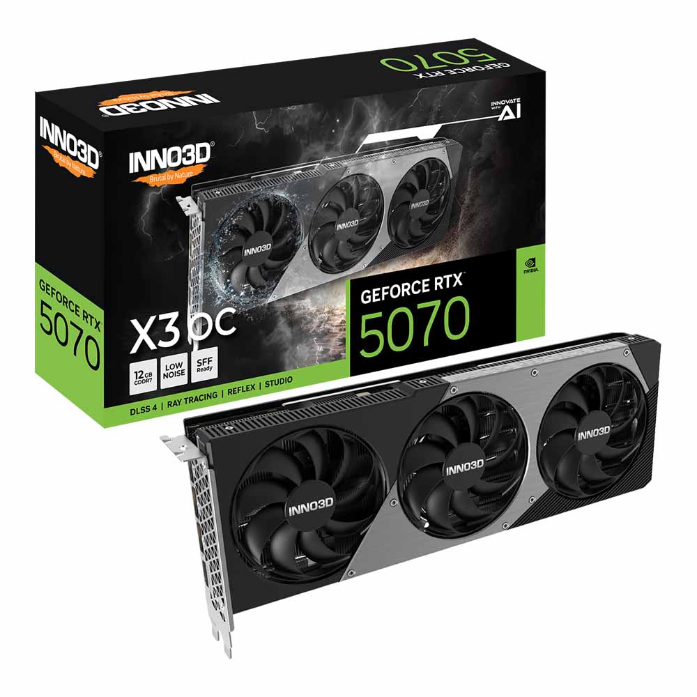 VGA (การ์ดแสดงผล) INNO3D GEFORCE RTX 5070 X3 OC - 12GB GDDR7