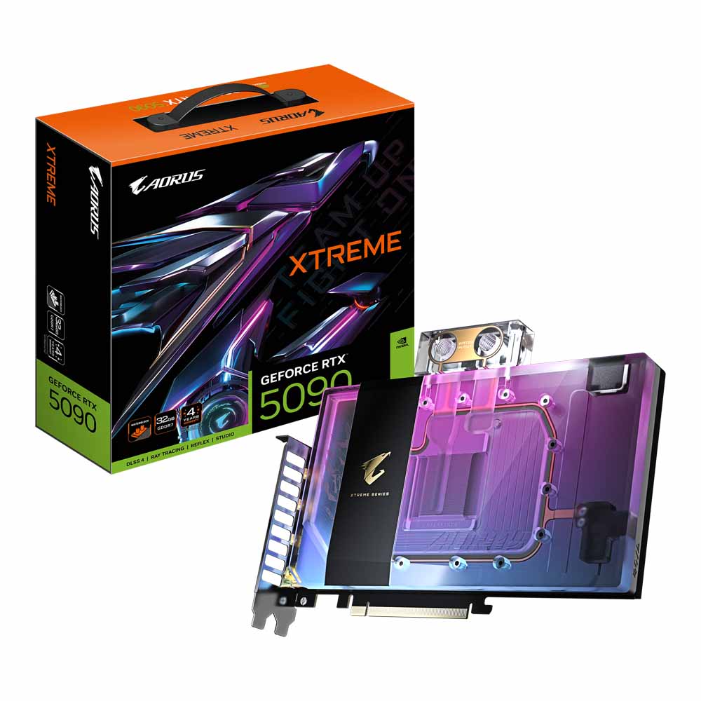 VGA (การ์ดแสดงผล) GIGABYTE AORUS GEFORCE RTX 5090 XTREME WATERFORCE WB 32G - 32GB GDDR7 (GV-N5090AORUSX WB-32GD)