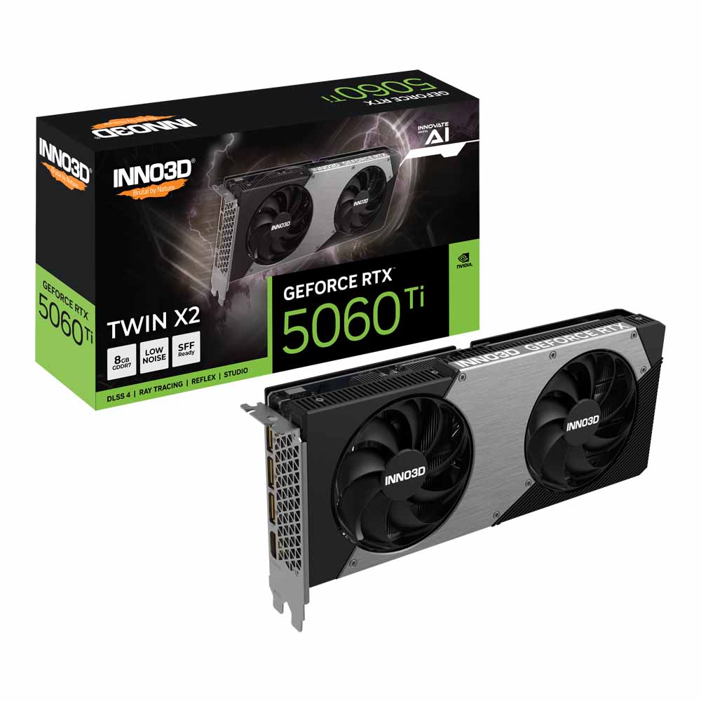 VGA (การ์ดแสดงผล) INNO3D GEFORCE RTX 5060 TI 8GB TWIN X2 - 8GB GDDR7