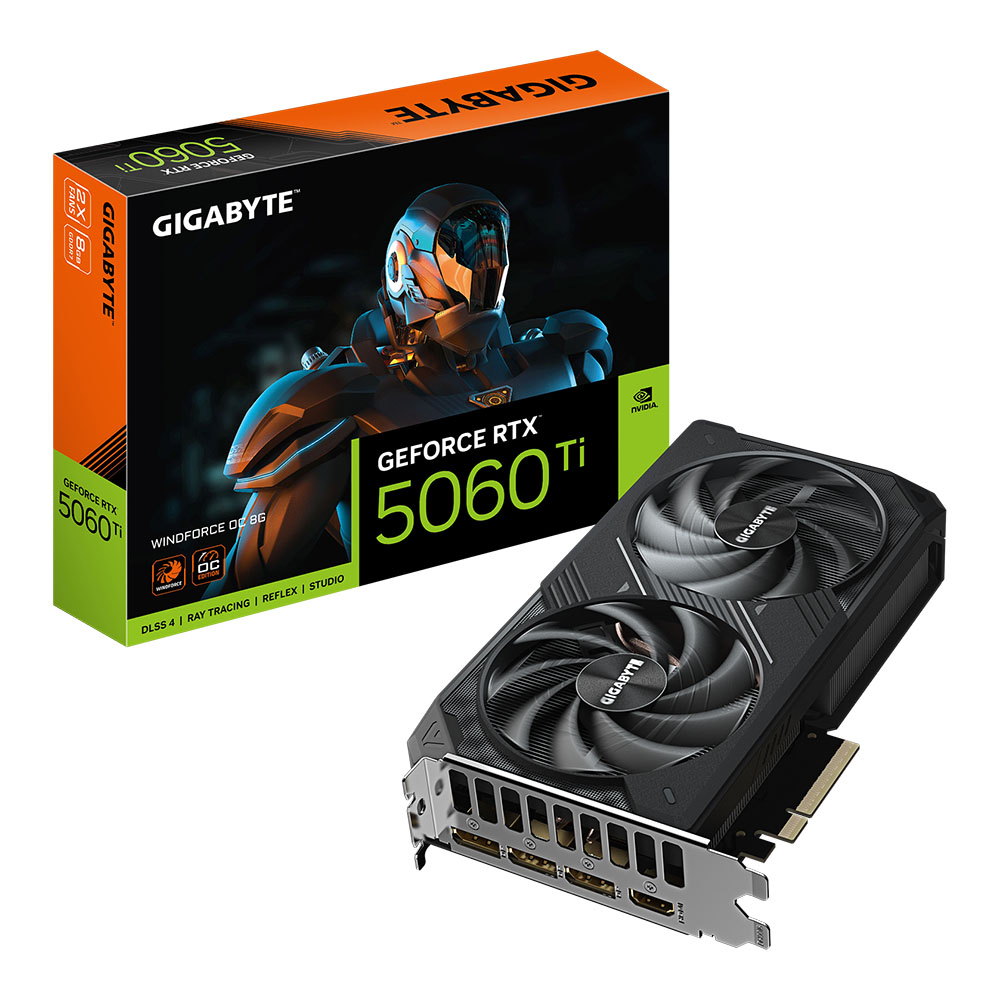 VGA (การ์ดแสดงผล) GIGABYTE GEFORCE RTX 5060 TI WINDFORCE OC 8G - 8GB GDDR7