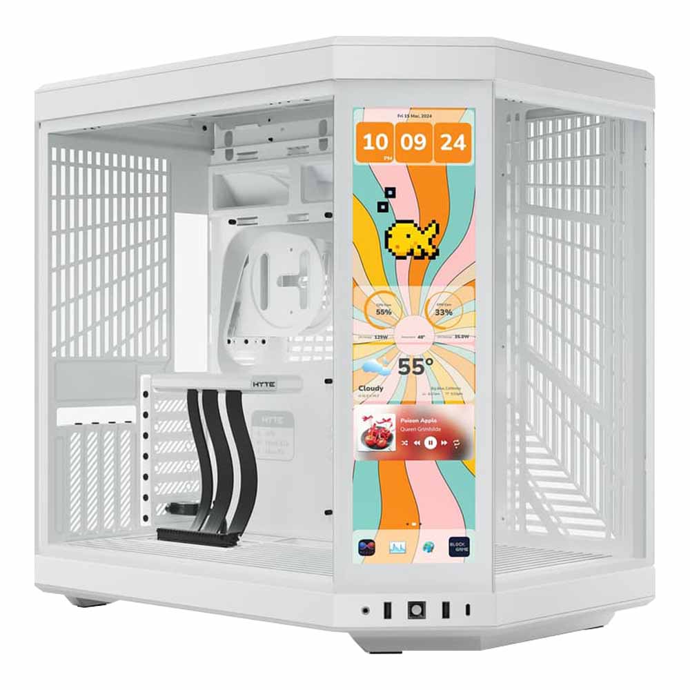 CASE (เคส) HYTE Y70 TOUCH INFINITE - SNOW WHITE (E-ATX) (3RD GENERATION DISPLAY)