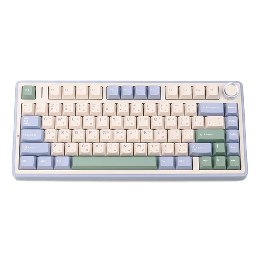 WIRELESS KEYBOARD (คีย์บอร์ดไร้สาย) AULA F75 GREEN SWITCH RGB EN/TH - PURPLE-BEIGE-GREEN