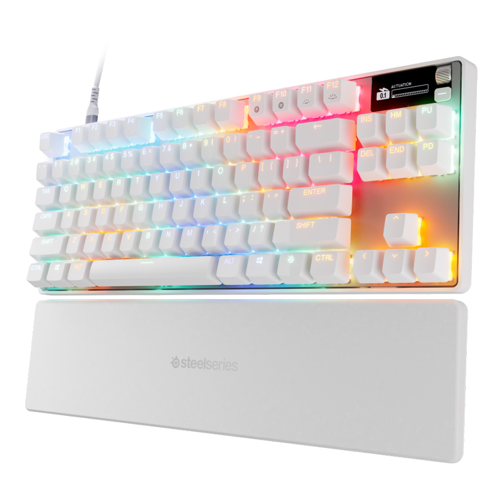 KEYBOARD (คีย์บอร์ด) STEELSERIES APEX PRO TKL GEN 3 OMNIPOINT 3.0 SWITCH RGB EN - WHITE