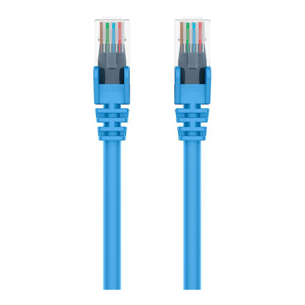 LAN CABLE (สายแลน) BELKIN CAT6 SNAGLESS MOLDED PATCH CABLE 1M - BLUE (A3L980BT01MBLUS)