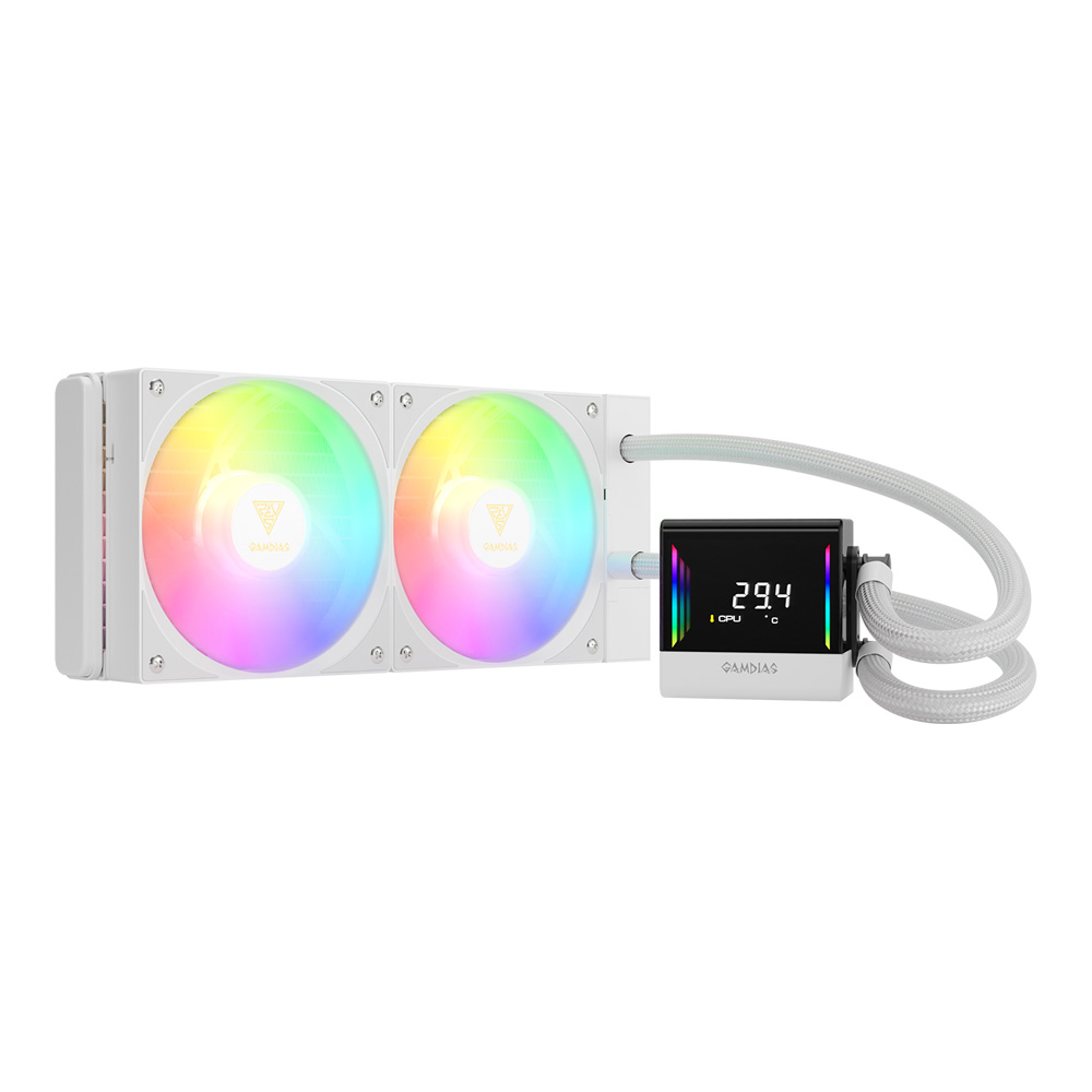 CPU LIQUID COOLER (ระบบระบายความร้อนด้วยน้ำ) GAMDIAS CHIONE E4-240 WH - WHITE